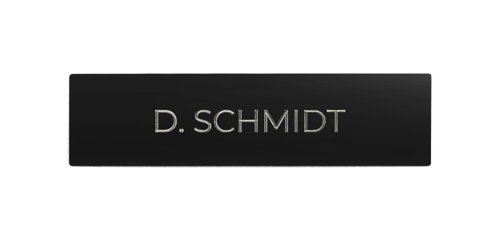 Name plate engraved